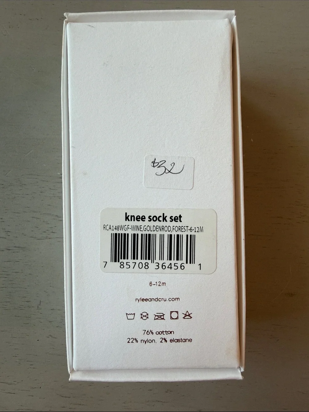 Brand New 6-12 months Rylee + Cru Three-Pack Ribbed Socks Olive, Mustard, Taupe
